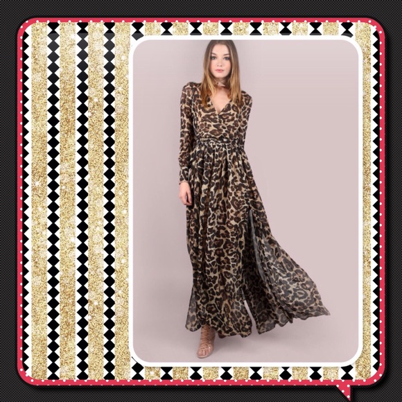 Dresses & Skirts - Leopard Print Maxi Dress